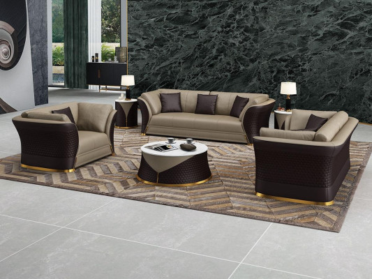Dreisitzer Italienische Stil Möbel Sofa 3 Sitzer Modernes Sofa Ledersofa