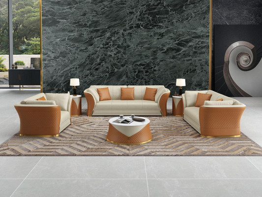 Dreisitzer Italienische Stil Möbel Sofa 3 Sitzer Modernes Sofa Ledersofa
