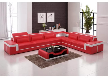 Lederpolster Design Ecksofa Wohnzimmer Eckcouch Couch Sofa L Form Wohnlandschaft