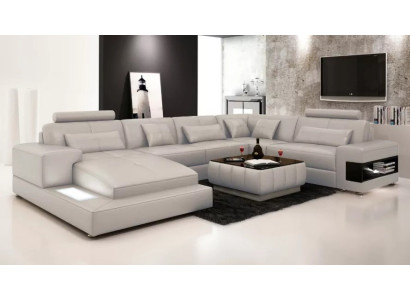 Ecksofa Polster Ledersofa Designer-Sofa Ecksofa U-Form Modernes Sofa