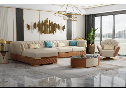 Exklusive Ecksofa Möbel Wohnzimmer Couch Polster Luxus Sofa Eckgarnitur