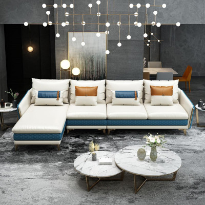 Ecksofa L-Form Modernes Sofa Ledersofa Deko Ecksofa Polster Wohnlandschaft