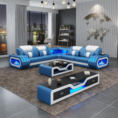 L Form Designer Wohnlandschaft Polster Ecksofa Eck Garnitur Sofa Couch Ecke led