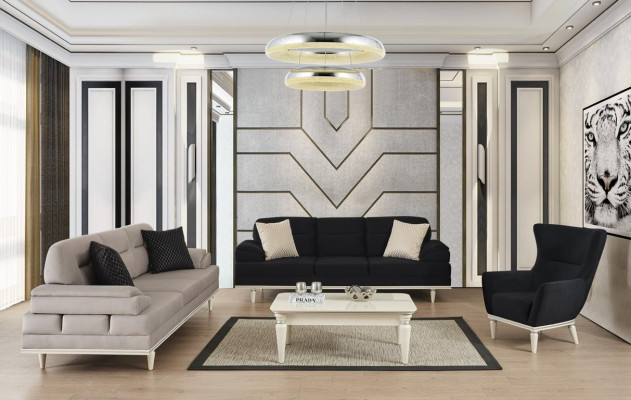 Design Lounge Club Relax Sessel Stuhlpolster tv Textil schwarz Luxus Neu