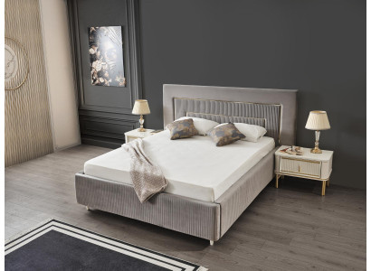 Bett Polsterbett Luxus Schlafzimmer Design Betten Textil Holz Bettgestell Neu