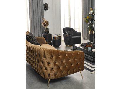 Sofa Chesterfield 3+1 Sitzer Couchen Möbel Couchtisch Sessel Textil Stoff