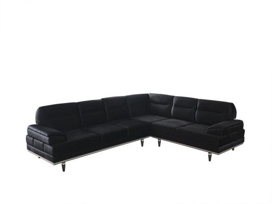 Schwarzes Ecksofa Design Textil Couchen Polster Möbel Wohnzimmer Couch