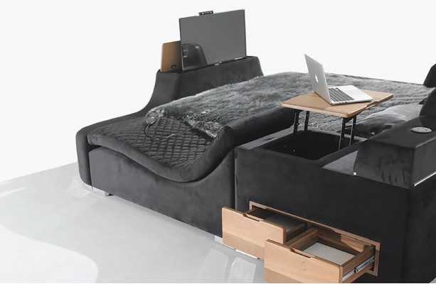 Exquisites Bett multifunktionales Doppelliegebett moderne Schlafzimmermöbel