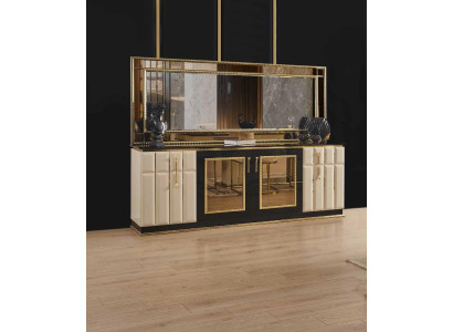 Kommode xxl Sideboard mit Spiegel Sideboards Holz Kommoden Möbel 2tlg