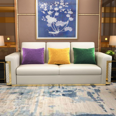 Design Polster Luxus Sitz Sofa Couch Textil Sofa 3 Sitzer Kunstleder Dreisitzer !
