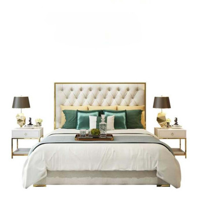 Doppelbett Schlafzimmer Luxus Hotel Ehe Bett 2x Nachttisch 3tlg. Set Betten