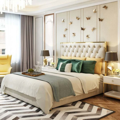 Doppelbett Schlafzimmer Luxus Hotel Ehe Bett 2x Nachttisch 3tlg. Set Betten