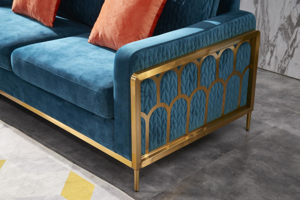 Stoff Modern Couch Wohnlandschaft Textilsofa Sofagarnitur Sofa L-Form
