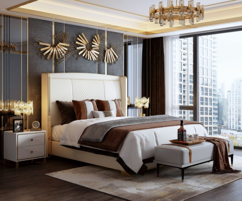 Luxus Schlafzimmer Bett Polster Design Deko Luxus Doppel Hotel Ehe Betten