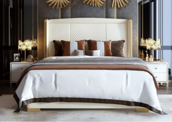 Luxus Schlafzimmer Bett Polster Design Deko Luxus Doppel Hotel Ehe Betten