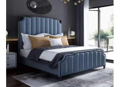 Luxus Schlafzimmer Doppelbett Bett 150/180x200cm Leder Metall Neu Hotel