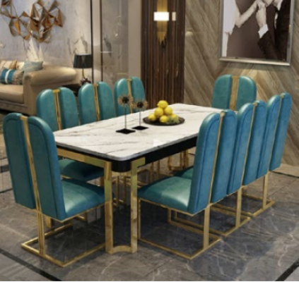 Luxus Esstisch Tisch Metall Tische Designer Möbel Konferenz Marmor