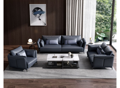 Italienische Polster Sitz Garnitur 3+2+1 Gruppe Leder Couch Modernes Sofa