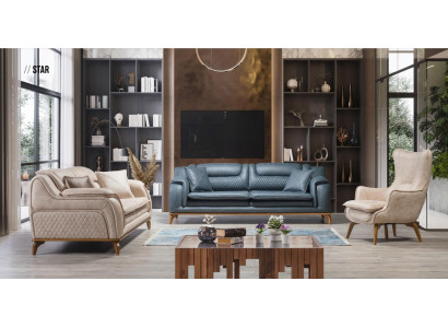 Sessel Beige 1 Sitzer Luxus Wohnzimmer Klassische Design Italienischer