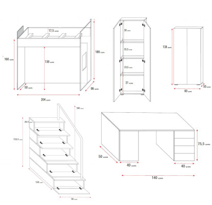 Doppelstockbett Rosa Tisch Schrank Multifunktion Etagen Hochbett Kinderzimmer