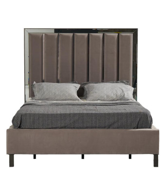 Betten Design Bett Polster Schlafzimmer Hotel Design Doppelbett Metall Taupe Neu