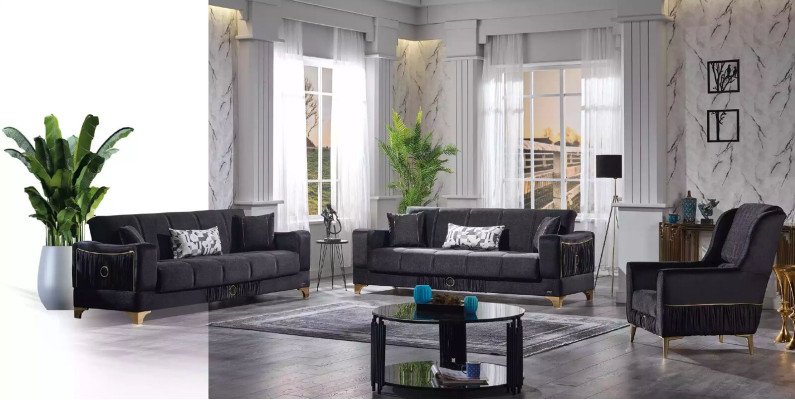 Sofa 3-Sitzer Couch Stoffsofa Sitzmöbel Polstersofa Loungesofa Armlehne