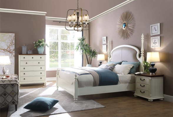 Bett Nachttisch Kommode 3 tlg. Schlafzimmer Set Design Modern Luxus Betten Neu