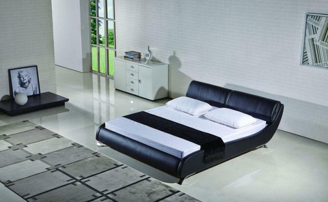 Designer Bett Betten Ehebett Doppelbett Schlafzimmer Polsterbett Lederbett