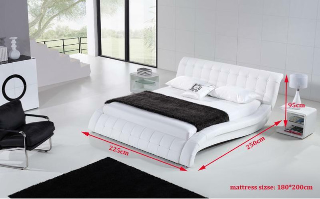 Bett Betten Polster Doppel Ehe Hotel Luxus Leder Moderne Deko Designer