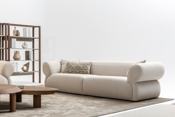 Modern Sofa 3 Sitzer Beige Dreisitzer big 250cm Sofas Couch Luxus Möbel Neu