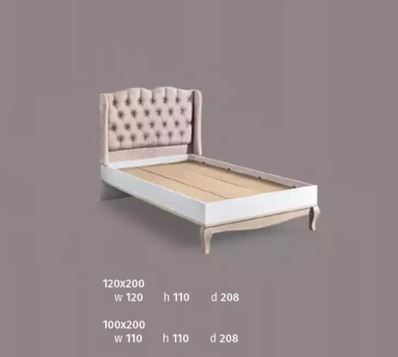 Bettdesign Chesterfield Jugendbett Holzmöbel mit weicher Polsterung 120x200cm