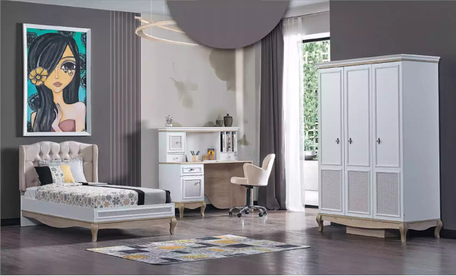 Bettdesign Chesterfield Jugendbett Holzmöbel mit weicher Polsterung 120x200cm