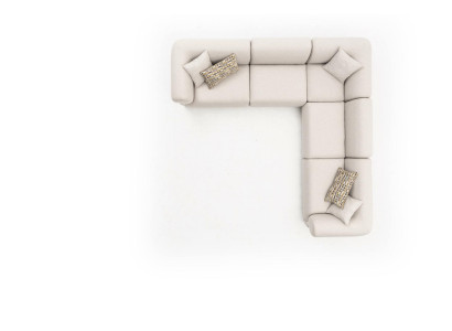 Ecksofa Beige Wohnzimmer Sofa Couch L-Form Modern Möbel Textil