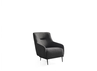 Sessel Ohrensessel Modern Stoff Wohnzimmer Polyester Grau Design Sitz Neu