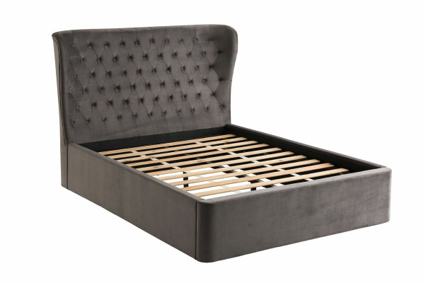 Chesterfield Design Bett 180x200cm Graue Schlafzimmer Betten Hotel Polster Luxus