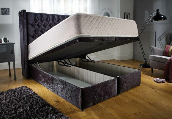 Chesterfield Designer Bett Schlafzimmer Textil Leder Polster Samt 160x200 Neu
