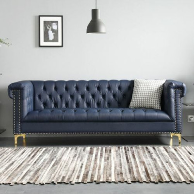 Chesterfield Leder Polster Design Sofa Luxus Couch Klassische Sofa 3 Sitzer Neu