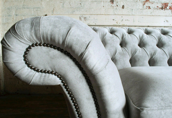 Hochwertige Chesterfield Polster Couch Textil Sofa günstig Microfaser Sofas Neu