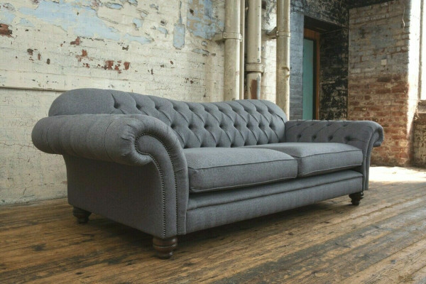 Sofa 4 Sitzer Couch design Chesterfield Sitz Garnitur Leder Textil Polster Neu