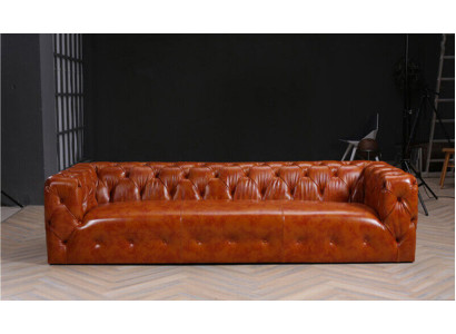 Chesterfield Sofa Couch Polster Stoff Leder Couchen Polster Garnitur 4 Sitzers