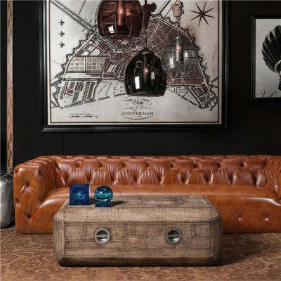 Chesterfield Sofa Couch Polster Stoff Leder Couchen Polster Garnitur 4 Sitzers