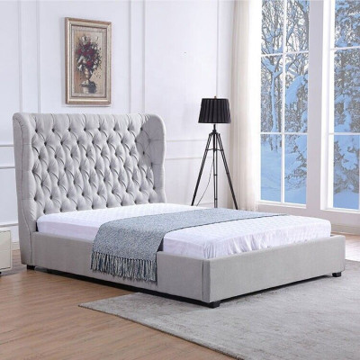 Bett Chesterfield Polsterbett Luxus Schlafzimmer Design Betten Textil Leder Neu