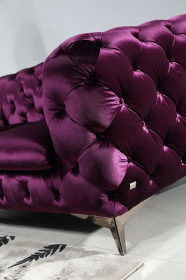 Luxus Textil Stoff Sofa Couch Polster Sitz 3+1 Garnitur Chesterfield Garnituren