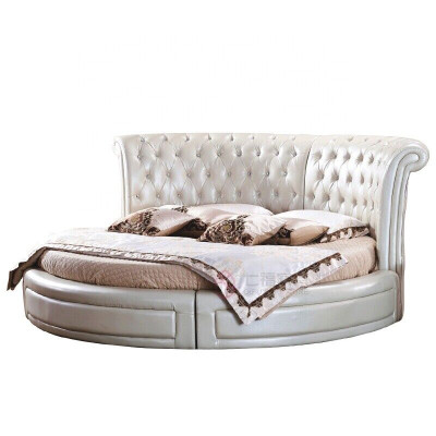 Rundes Bett Chesterfield Designer Rund Schlafzimmer Textil Leder Polster Betten