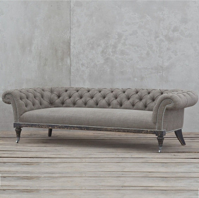 Chesterfield Sofa Couch Polster Stoff Leder Couchen Polster Garnitur 4 Sitzers