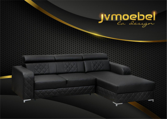 Ecksofa Lform Leder Moderne Möbel Design Wohnlandschaft Couch Samt Stoff Textil