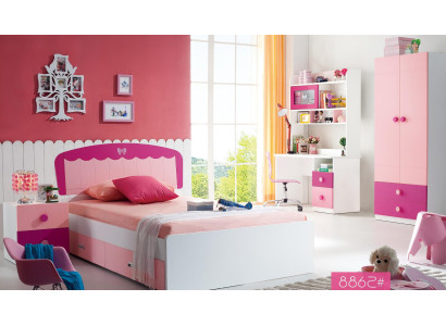 Set Tisch Bett Kleiderschrank Kommode 4tlg Komplett Jugendzimmer Kinderzimmer