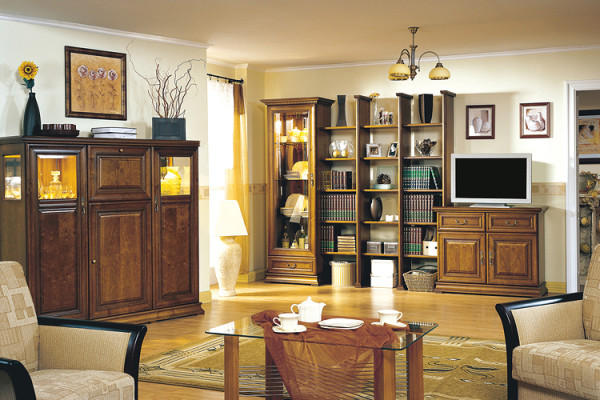 Klassischer Vitrine Vitrinenschrank Eckschrank Schrank Massiv Sammler Vitrinen