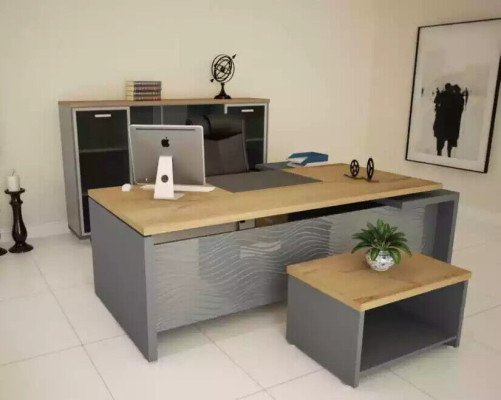 Hochwertiges, modernes Büro-Set aus robustem Holz in elegantem Stil 