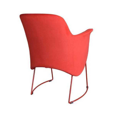 Modern Esszimmerstuhl Stuhl Küchenstuhl Sessel Sitzer Stoff Modern Holz Rot